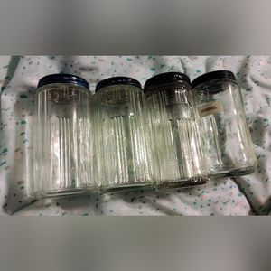 4 Vintage Hoosier Spice Jars    1/24